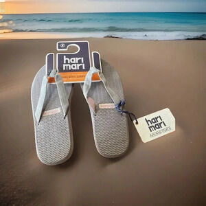Hari Mari Dunes Gray  Women’s Flip Flops Size 6 NWT